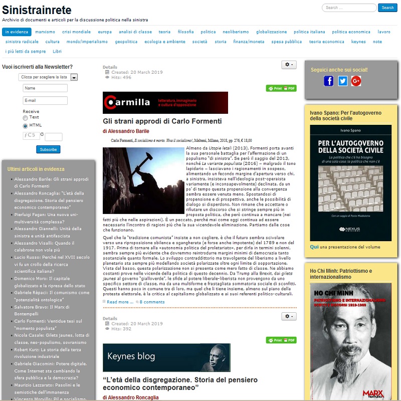 sinistra in rete